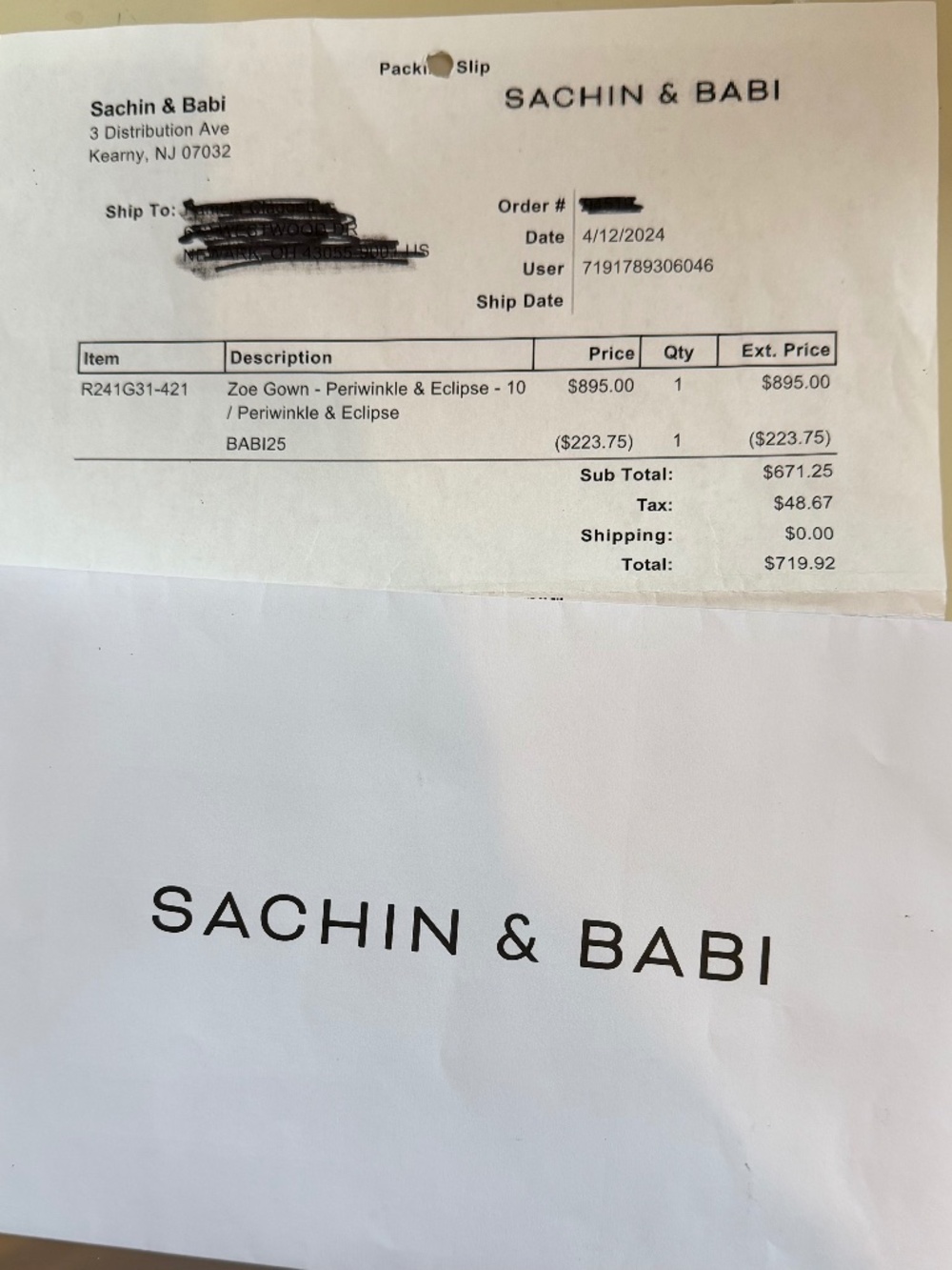 Sachin + Babi Light Blue and Royal Blue Maxi Gown - Picture 3 of 3